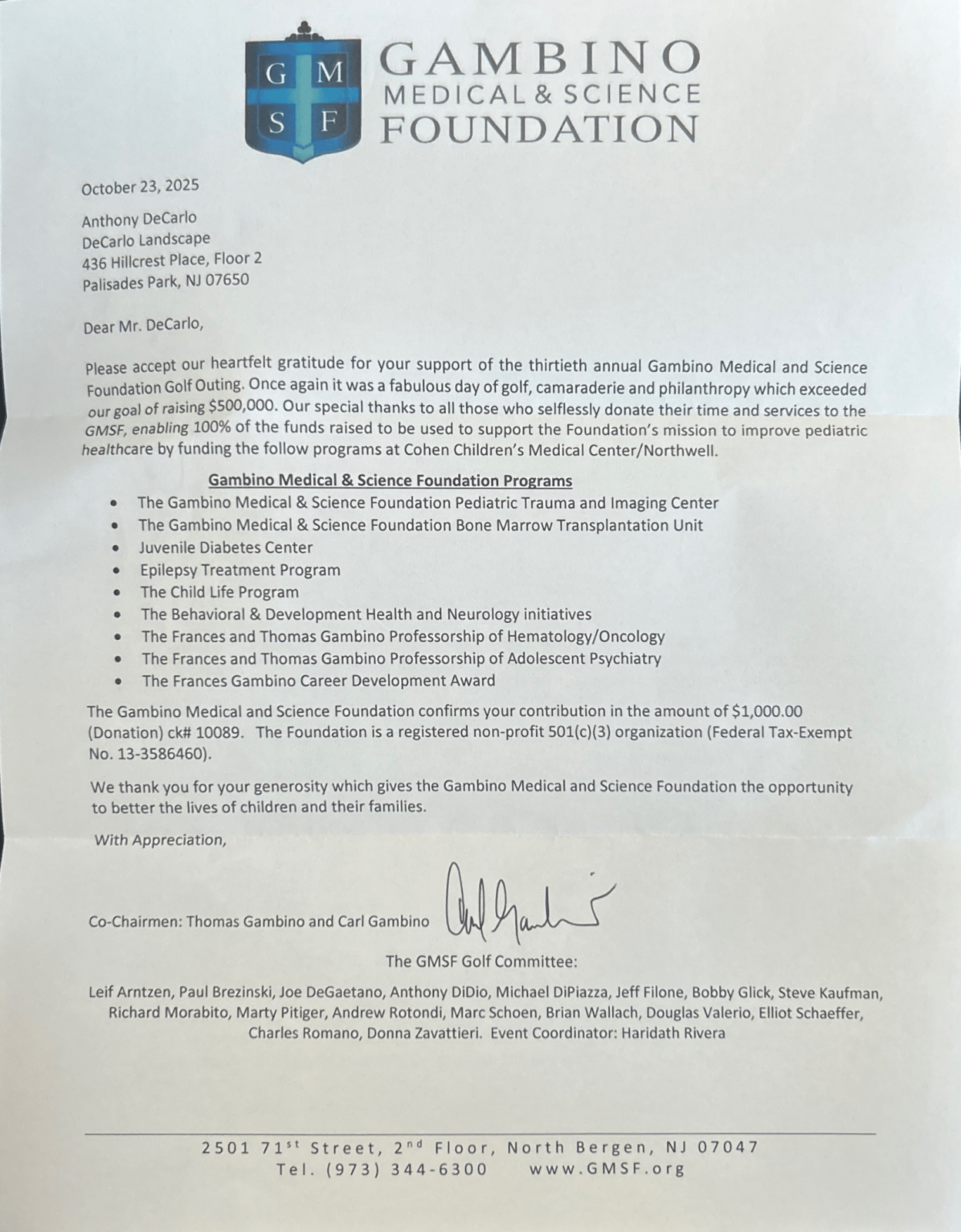 Gambino Medical Donation Thank You Letter_11.18.25-1